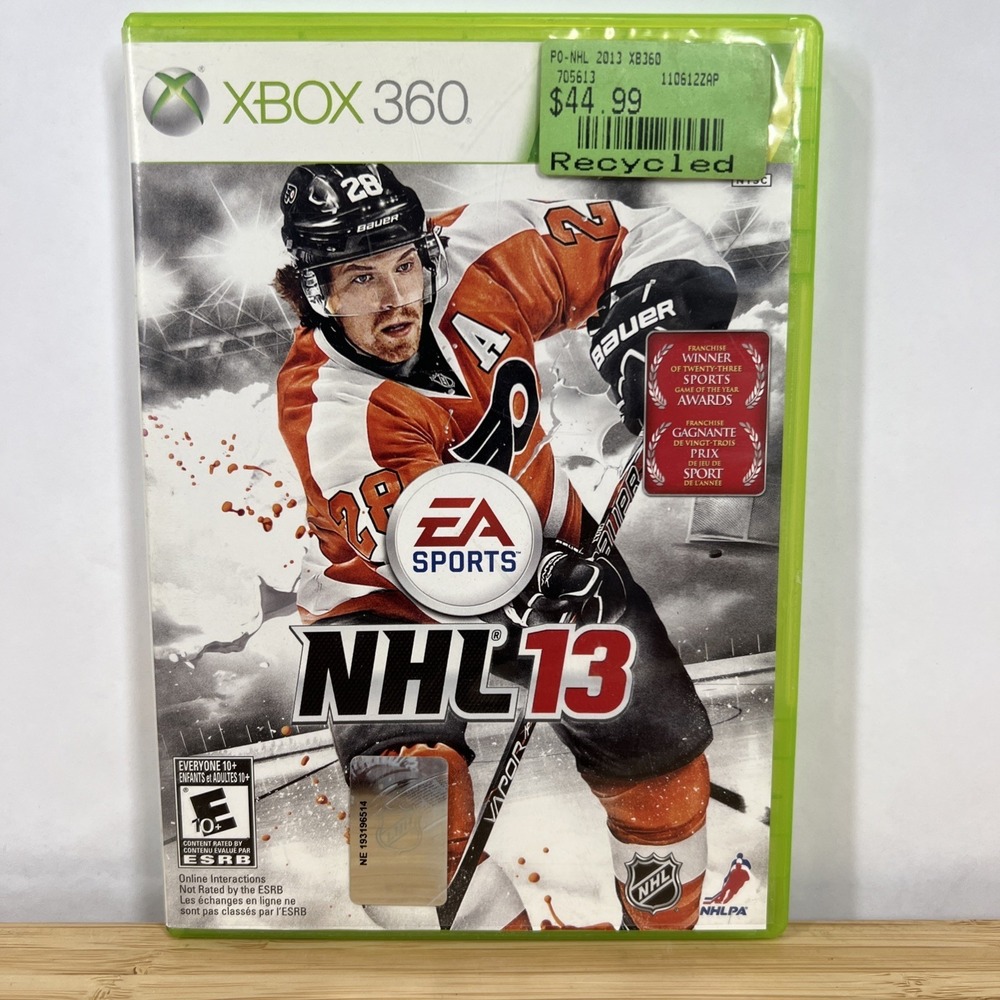 NHL 13 (Microsoft Xbox 360, 2012) Disc & Case No Manual